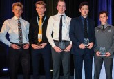 (From left) Garin Bjorklund, Kaiden Guhle, Luke Prokop, Krz Plummer, Kyle Crnkovic, and Ethan Rowland. Photo credit: LA Media