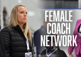 Image: four female Hockey Alberta coaches